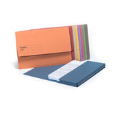Guildhall Blue Angel Document Wallet Manilla Foolscap Half Flap 285gsm Assorted Colours (Pack 50) - GDW1-ASTZ